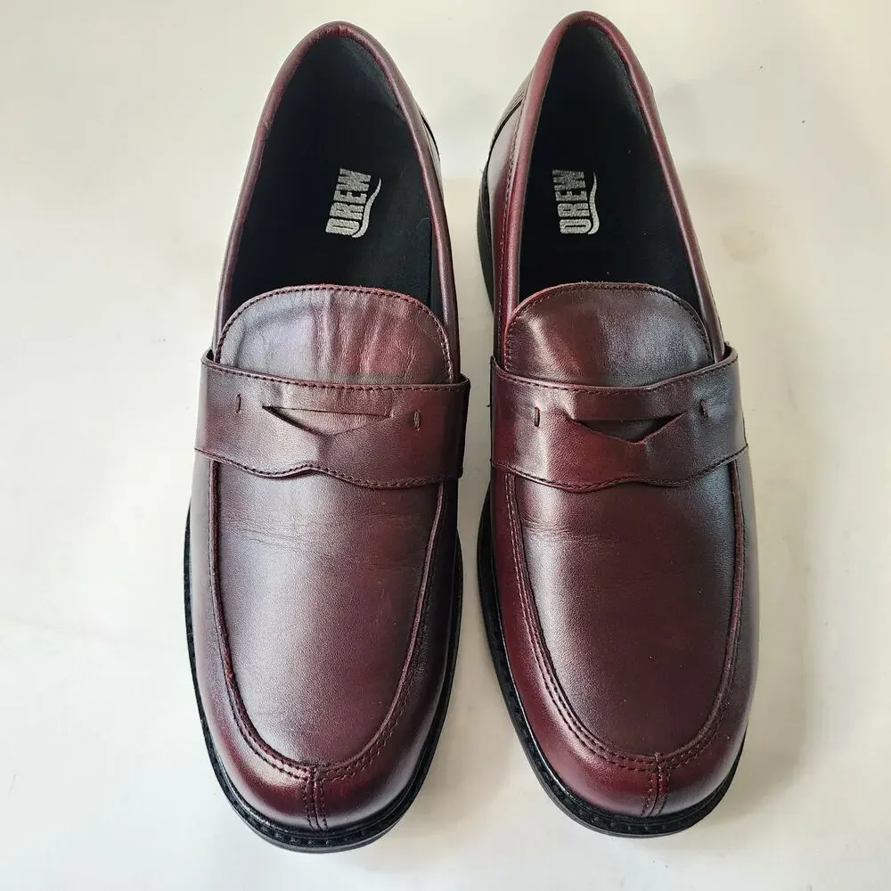 Drew Essex Penny‎ Loafers Men's 9 WIDE Brown Leather Orthopedic Slip-on Shoes